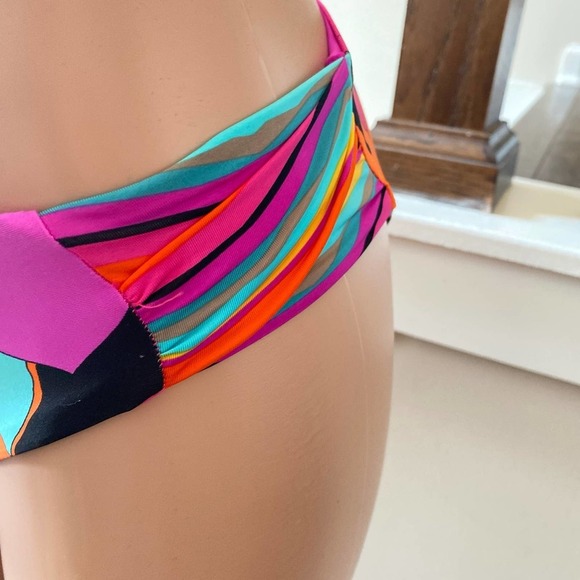 NWT TRINA TURK Gemini Printed Tab Hipster Bikini Bottoms, size 12 - Picture 5 of 11
